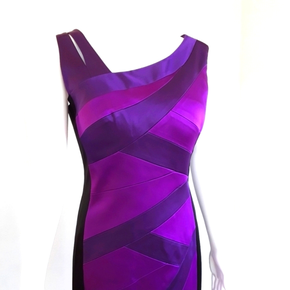 JAX Dresses & Skirts - JAX PURPLE COLOR BLOCK BANDAGE SPECIAL OCCASSION DRESS SZ 10